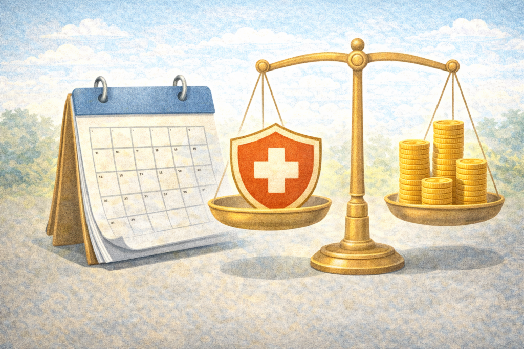 A balance scale subtly compares affordability and coverage, reinforcing cost considerations. The overall tone is neutral, informative, and suitable for U.S. insurance cost analysis content.