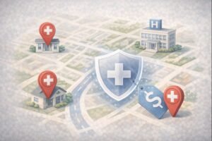 Illustration representing affordable short-term health insurance options in local areas