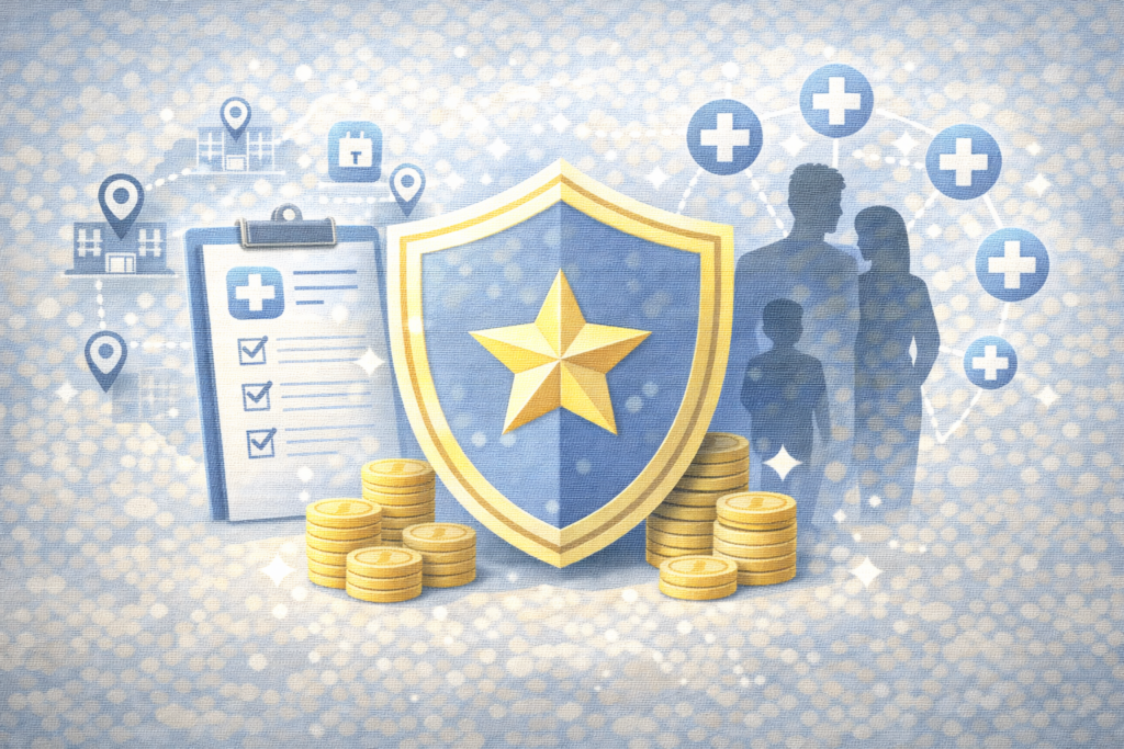 Illustration highlighting top features of the best short-term health insurance plans in the US